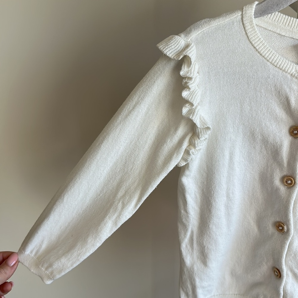 H&M Button Up Ruffle Cardigan 2T - Picture 5 of 13